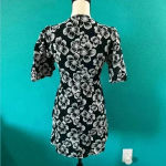 ZARA  Black & White Floral Dress w/ Crochet embroidered Front in size small Photo 3