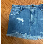 Free People  Distressed Denim Mini Skirt Size 6 Photo 1
