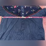 Free People  Women's Blouse Hearts And Colors Striped Navy And Floral Size S EUC Photo 6