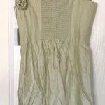 Reformation Dress Sawyer Linen Off-Shoulder Mini Green Dried Herbs 10 NWT Photo 1