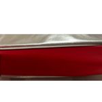 Clinique  Women's Silver Tote Bag Peppermint Swirl Pattern Inside Tote Red Handle Photo 2