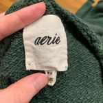 Aerie  Green Textured V Neck‎ Long Sleeve Sweater Womens Size Medium Comfy Casual Photo 3