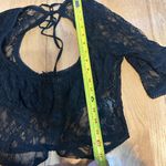 Urban Outfitters UO Jacqueline Lace Cropped Top Black Size Medium Sheer Photo 7