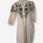 Angel Biba Biba Beige Green Orange Embroidery Tunic Top  Photo 0