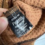 POL  Waffle Knit Thermal Quarter Zip Pullover Women’s Small Brown Photo 7