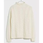 Madewell  Grenville Cableknit Sweater Women's Small Cream Wool Blend Mockneck Photo 10