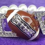 Ladies' NWOT "L🏈VE" Bejeweled Stretchy Bracelet Photo 1