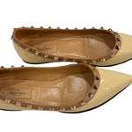 Valentino Garavani Valentino Patent Leather Rockstud Studded Light Ivory Poudre Ballet Flats 38 Photo 3