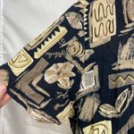 EUC Vintage Maggie Lawrence women’s black brown geometric‎ button down shirt S Photo 1