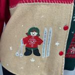 Take Two‎ Vtg Wool Felt Patchwork Winter Christmas Jacket Colorblock Large Red Photo 7