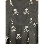 Rock Steady  Dress Size S Black Skull Pin-Up Boned High Waist Circle Skirt Goth Photo 3