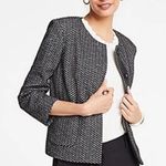 Ann Taylor Chevron Knit Jacket in Black Multi XS Photo 0