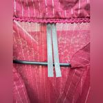 Anthropologie  Coverup Sheer Metallic Silver Pink Size Medium maxi Photo 3