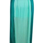 TCEC Color Block Pleated Maxi Skirt Size Medium - Turquoise Photo 5