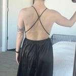 Black Satin Gown Size M Photo 1