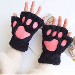 🆕Black Fingerless Cat Paw Gloves Photo 1