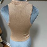 Topshop  cropped sleeveless Mock turtleneck metallic gold wool blend 6 sweater Photo 3