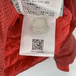 Moncler Rare  Coral Red Perforated Faux Leather Puffer Jacket Size Medium Photo 11