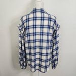 Candace Cameron Bure Blue White Plaid Flannel Size XS Plaid Button Down Shirt Photo 4