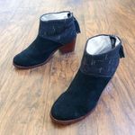 Toms  • Leila booties ankle boots black suede grey dotted wool heeled round toe Photo 1