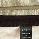 SheIn Orange Blue Brown Green Black Colorblock Striped Tee Button Detail Sz M Photo 4