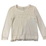 J. Crew ivory white cut out sweater with fringe detail XS White Photo 0