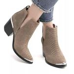 Free People X Jeffrey Campbell 7 Bootie Western Hunt The Plains Boot Suede Heel Photo 0