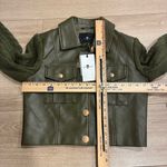 7 For All Mankind NWT  Cropped Faux Vegan Leather Cable Knit Jacket Size XS Photo 3