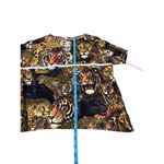 Kosi Bali‎ Multi Color Animal Print Big Cat Keyhole Elastic Waist Vacay Romper Black Size M Photo 8
