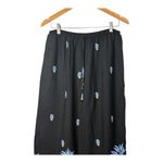 Vintage Teddi Maxi Skirt Black Floral Boho Beach Resort Large Women Size Large Photo 1