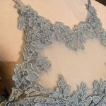 Women’s Pale Blue Halter Neck Lace Appliqué Prom Party Homecoming Dress Size 12 Photo 2