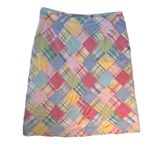 Brooks Brothers Madras Plaid Patchwork Skirt Size 8 Preppy Old Money Coastal Photo 1
