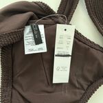 J.Crew NWT Claudia O-ring Scrunchie Bikini Top Inky Espresso Brown Photo 3