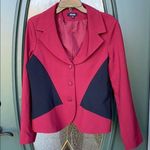MetroStyle  Red and black color block blazer cut jacket, size 10 Photo 0