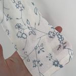 ZARA Women's Floral Print Knit V Neck Long Sleeve Crop Top White Blue Size Small Photo 5