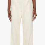 MOTHER High Waisted Egret Tunnel Vision Pleated Prep Faux Leather Pants Size 23 Photo 0