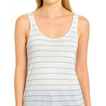 Theory White Pinstripe Tank Top | 100% Cotton | Size P/TP Petite Photo 0