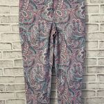 Talbots Women’s cropped pastel colored floral paisley casual pants Size 6 Photo 0