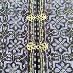 Vintage 2001 Icelandic Design 100% Wool Women's Blue Patterned Sweater Jacket Size L Photo 2