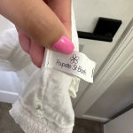 Poupette St. Barth Size S White Sasha Crochet Pleated Flutter Sleeve Mini Dress Photo 6