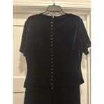 Sag Harbor  Size 16 Velvet Formal Dress Navy Blue Beaded Wedding Holiday Modest Photo 4