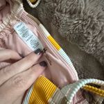 Aerie  Pink Brown striped tube tankini Bandeau Bikini top size Small ribbed Photo 3