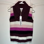 Ganni Paneled Striped Knitted Vest Alpaca Wool Blend Sleeveless Sweater Top XXS Photo 1