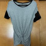 Michi Farfella Grey Twist Short Sleeve Shirt Size Small Photo 1