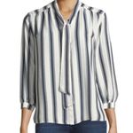 19 Cooper Neiman Marcus cooper 19 striped neck tie blouse Photo 0