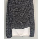 ZARA  Black & White Polka Dot Printed Blouse Women's Medium Preppy Bohemian Pinup Photo 4