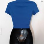 SheIn  royal blue ribbed crop top Photo 2