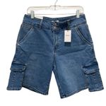 Forever 21 Baggy Denim Cargo Shorts Medium Wash Women’s Size 29 NWT Photo 0