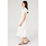 Lisa Says Gah White Floral Embroidered Puff Sleeve A-Line Midi Dress Size Small Photo 1