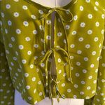 Levi's  Womens Embry Tie Blouse, Sweet Daisy Split Pea, Size Medium, NWT Photo 4